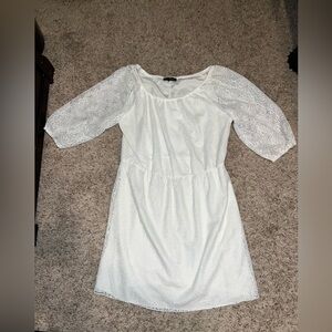 3X women’s white dress 3/4 sleeves